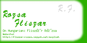 rozsa fliszar business card